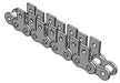 Roller Chain, ANSI Attachment, 40 Pitch, Attachment Chain, 304 Stainless , 1/2" Pitch, 1 Strand, SK-1, EL
