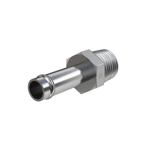Stainless Steel, SAE J1231 Hose Bead Male Connector, 1/8" Beaded Hose Barb x 1/8" Male NPTF 30°