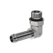 Stainless Steel, SAE J1231 Hose Bead 90° Adjustable Port Elbow, 3/8" Beaded Hose Barb x 7/16-20 Male Adjustable ORB