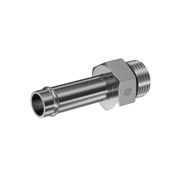 Steel, SAE J1231 Hose Bead Male Connector, 5/8" Beaded Hose Barb x 1-5/16-12 Male ORB