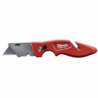 Milwaukee Tool Fastback Utility Knife, 10.8 in L, Straight/Steel Blade, Metal Handle, Red