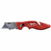 Milwaukee Tool Fastback Utility Knife, 10.8 in L, Straight/Steel Blade, Metal Handle, Red