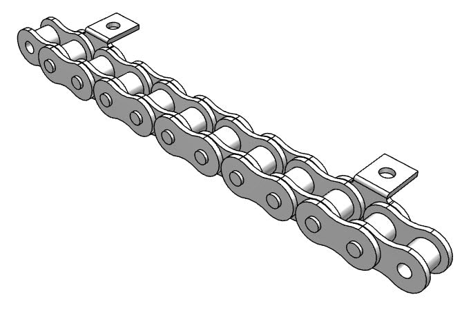 Roller Chain, ANSI Attachment, 50 Pitch, Attachment Chain, Carbon Steel, 5/8" Pitch, 1 Strand, A-1, E8LR