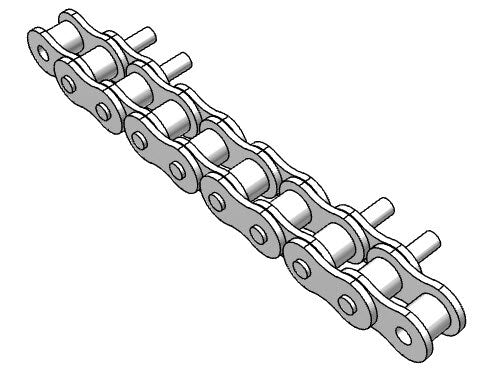 Roller Chain, ANSI Attachment, 50 Pitch, Attachment Chain, Carbon Steel, 5/8" Pitch, 1 Strand, D-3, E6LP
