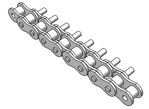 Roller Chain, ANSI Attachment, 50 Pitch, Attachment Chain, 304 Stainless , 5/8" Pitch, 1 Strand, D-3, E2LP