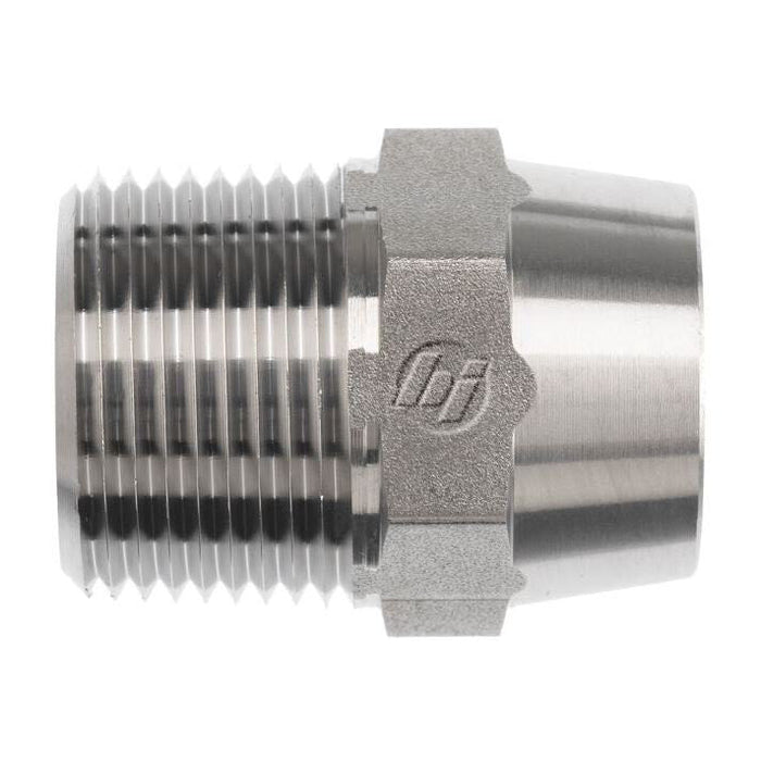 Stainless Steel, SAE J476 Pipe Buttweld Connector, 1-1/2" Male NPTF 30° x Buttweld