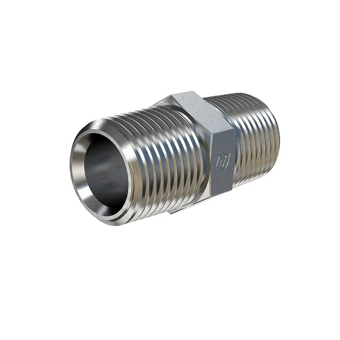 Steel, SAE J514 Pipe Nipple, 2" Male NPTF 30° x 1-1/2" Male NPTF 30°
