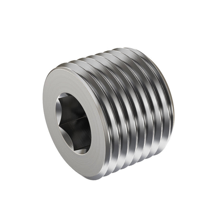 Stainless Steel, SAE J531 Pipe Hollow Hex Plug, 1-1/2" Male NPTF