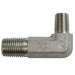 Steel, SAE J514 Pipe 90° Long Male Elbow, 1/4" Male NPTF 30° x 1/8" Male NPTF 30°
