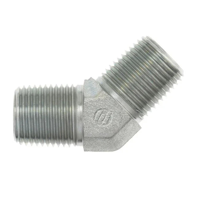 Steel, SAE J514 Pipe 45° Male Elbow, 2" Male NPTF 30° x 2" Male NPTF 30°