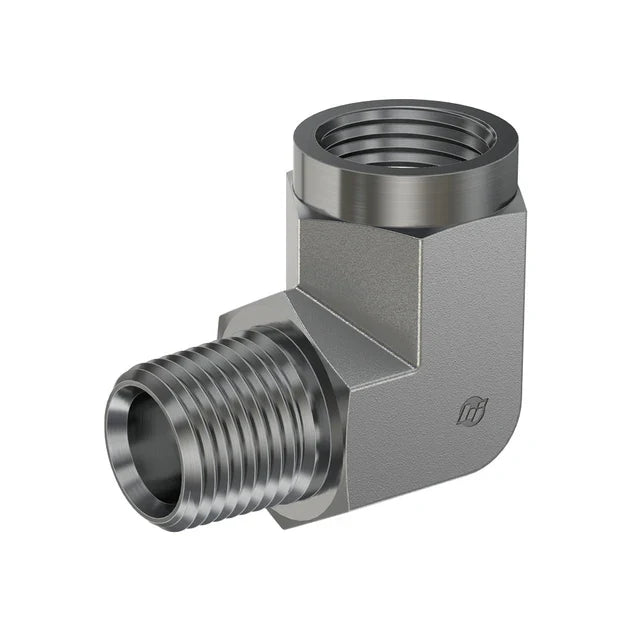 Steel, SAE J514 Pipe 90° Street Elbow, 1-1/2" Male NPTF 30° x 1-1/2" Female NPTF
