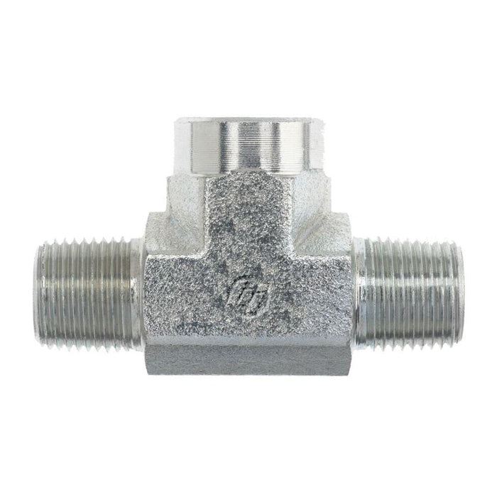 Steel, SAE J514 Pipe Female Branch Tee, 1/4" Male NPTF 30° x 1/4" Female NPTF