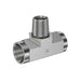 Brass, SAE J514 Pipe Male Branch Tee, 1/2" Female NPTF x 1/2" Female NPTF x 1/2" Male NPTF 30°