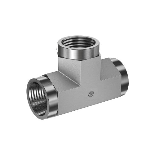 Steel, SAE J514 Pipe Female Tee, 1-1/4" Female NPTF