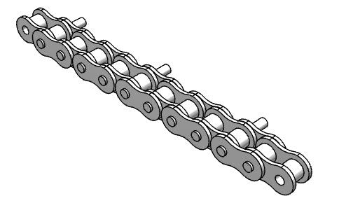 Roller Chain, ANSI Attachment, 60 Pitch, Attachment Chain, Carbon Steel, 3/4" Pitch, 1 Strand, D-1, E4PIN