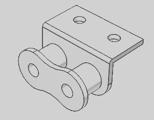 Roller Chain, ANSI Attachment, 60 Pitch, Part, Carbon Steel, 3/4" Pitch, 1 Strand, WA-2, 