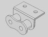 Roller Chain, ANSI Attachment, 60 Pitch, Part, Carbon Steel, 3/4" Pitch, 1 Strand, WA-2, 