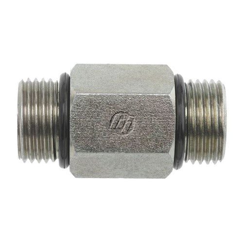 Steel, SAE J1926 O-Ring Boss Long Nipple, 1-5/16-12 Male ORB x 1-1/16-12 Male ORB