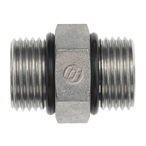 Stainless Steel, SAE J1926 O-Ring Boss Nipple, 1-1/16-12 Male ORB x 1-1/16-12 Male ORB