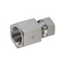 Stainless Steel, SAE J514 37° Flare Swivel Female Connector, 3/8" Female NPTF x 1/2" Female JIC Swivel