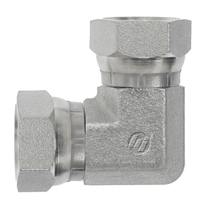Steel, SAE J514 37° Flare Swivel 90° Union Elbow, 1/2" Female JIC Swivel