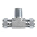 Steel, SAE J514 37° Flare Swivel Male Branch Tee, 1/4" Female JIC Swivel x 1/4" Female JIC Swivel x 1/4" Male NPTF