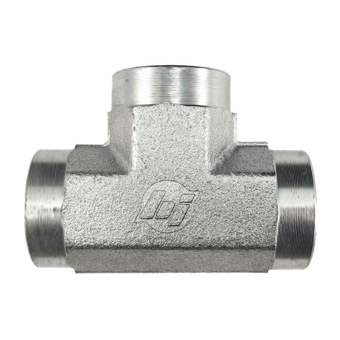 Steel, SAE J1926 O-Ring Boss Female Union Tee, 3/4-16 Female ORB