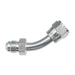 Steel, SAE J514 37° Flare 45° Swept Swivel Elbow, 1-1/4" Male JIC x 1-1/4" Female JIC Swivel