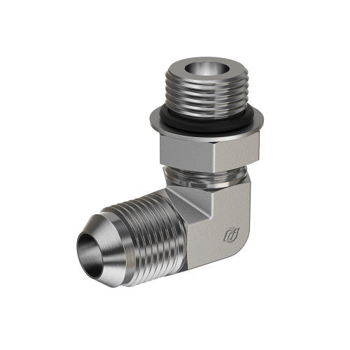 Steel, SAE J514 37° Flare 90° Adjustable Port Elbow, 1" Male JIC x 3/4-16 Male Adjustable ORB