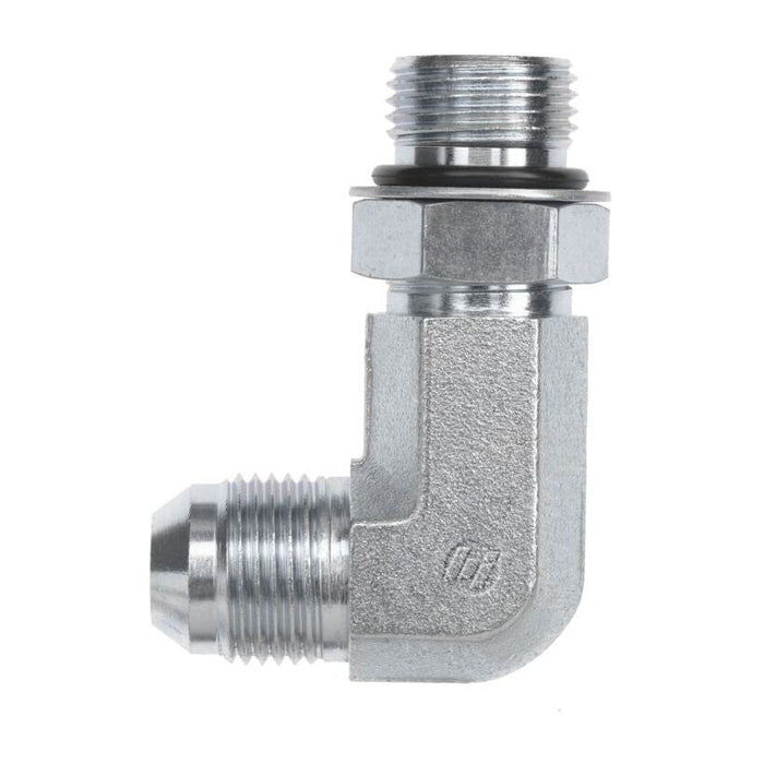 Steel, SAE J514 37° Flare 90° Long Adjustable Port Elbow, 1-1/4" Male JIC x 1-5/8-12 Male Adjustable ORB