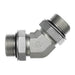 Steel, SAE J1926 Adjustable O-Ring Boss 45° Adjustable Port Elbow, 7/16-20 Male Adjustable ORB x 7/16-20 Male Adjustable ORB