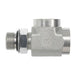 Steel, SAE J1926 Adjustable O-Ring Boss Female Port Run Tee, 7/16-20 Male Adjustable ORB x 7/16-20 Female ORB x 7/16-20 Female ORB