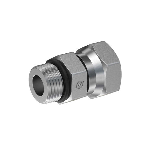 Steel, SAE J514 NPSM Swivel Port Connector, 7/8-14 Male ORB x 3/4" Female NPSM Swivel