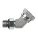 Steel, SAE J514 NPSM Swivel 45° Adjustable Port Elbow, 1-1/16-12 Male Adjustable ORB x 3/4" Female NPSM Swivel
