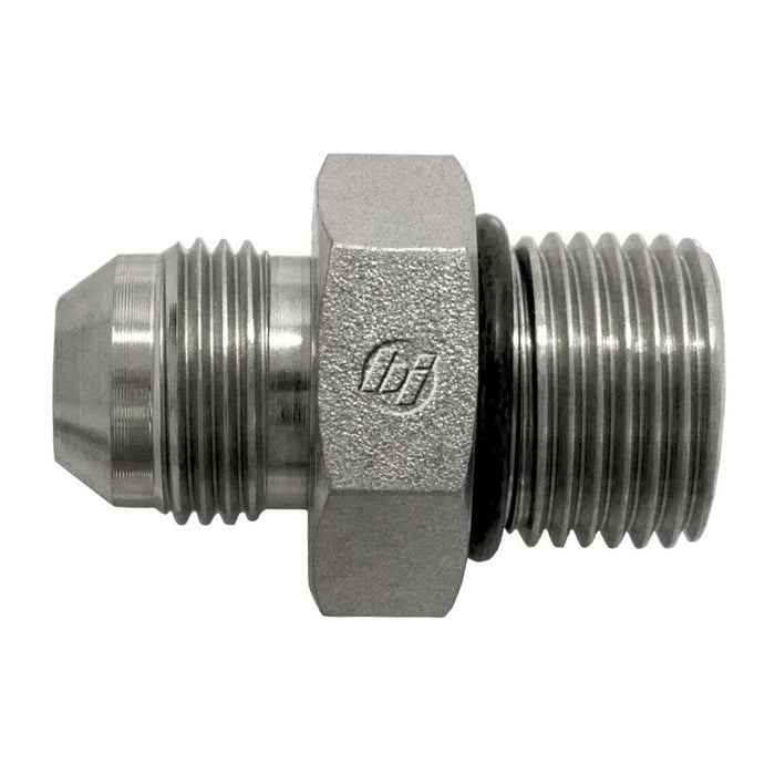 Steel, SAE J514 37° Flare BSPP Type (D) Bonded Seal Port/Line Adapter, 5/16" Male JIC x 1/8-28 Male BSPP 60° Line/Port