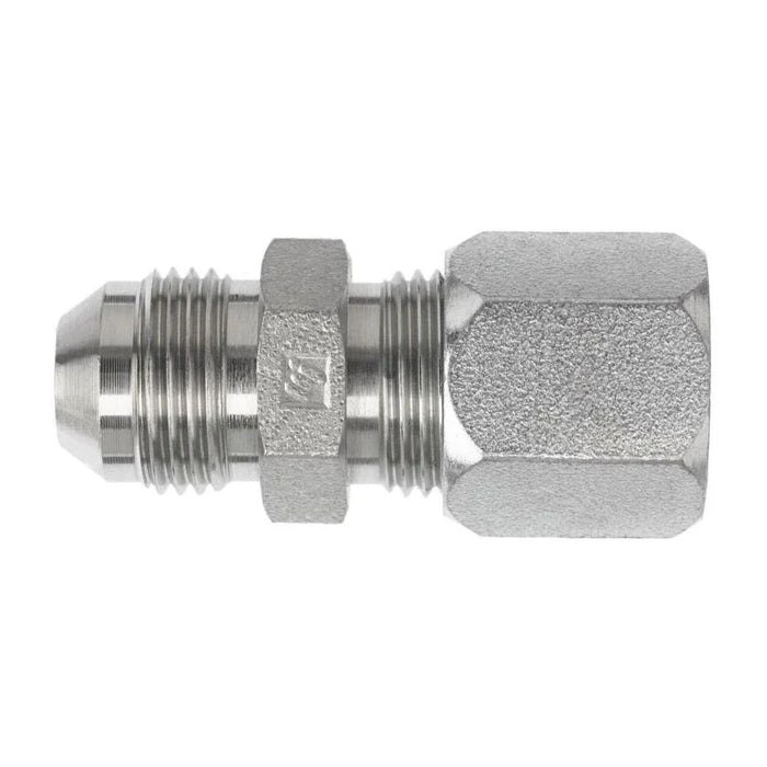 Stainless Steel, SAE J514 37° Flare/ISO 8434-1 Heavy Series Male Adapter, Nut and Bite Ring Assembled, 1/2" Male JIC x M30X2.0 DIN Tube