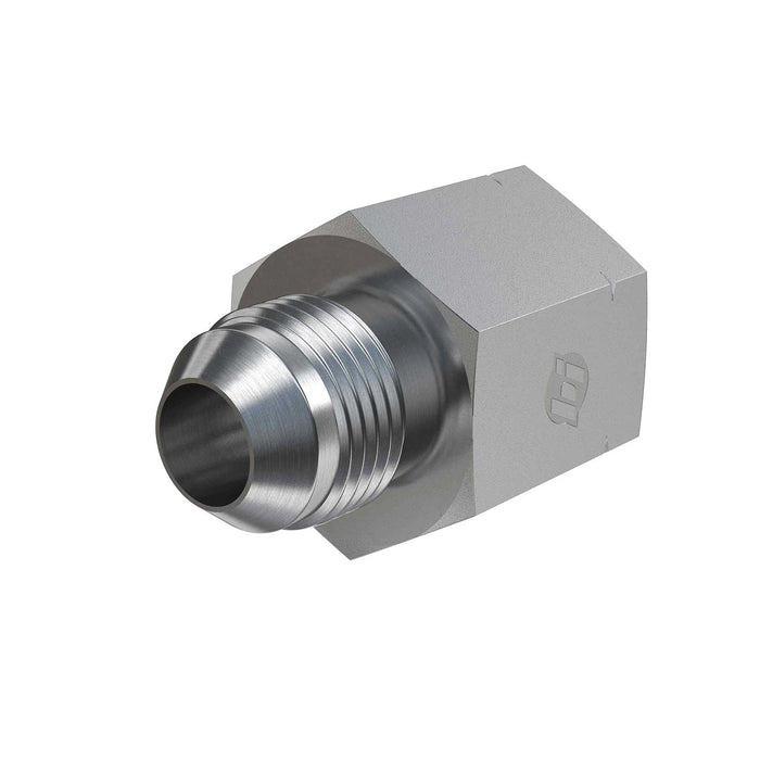Steel, SAE J514 37° Flare Female Komatsu Adapter, 5/8" Male JIC x M24X1.5 Female Komatsu