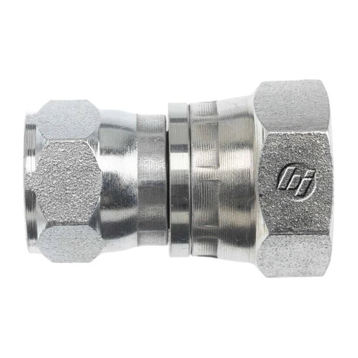 Stainless Steel, SAE J514 37° Flare Swivel BSPP Connector, 1/2" Female JIC Swivel x 3/8-19 Female BSPP Swivel