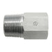 Steel, ISO 7-1 (Type R) Pipe Female BSPP Port Adapter, 1-1/2" Male BSPT 30° x 1/8-28 Female BSPP