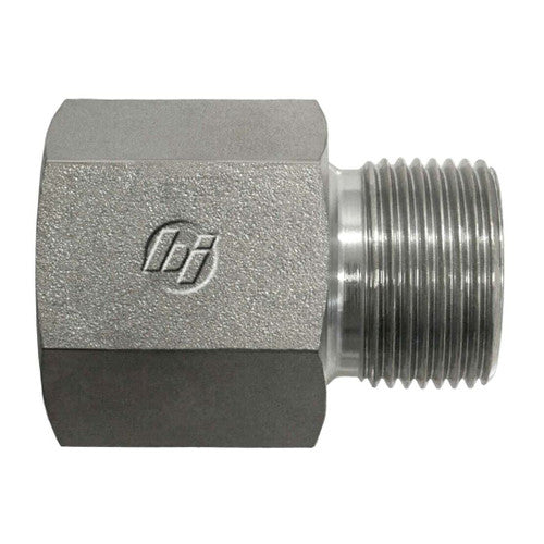 Steel, SAE J1926 O-Ring Boss Rigid Male BSPP Port/Line Adapter, 1-5/16-12 Female ORB x 1-11 Male BSPP 60° Line/Port