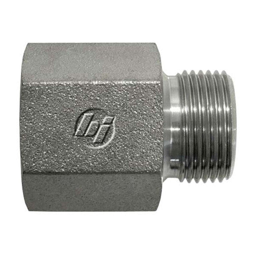 Steel, SAE J1926 O-Ring Boss Rigid Male Metric Port/Line Adapter, 1-5/16-12 Female ORB x M33X2.0 Male Metric 60° Line/Port