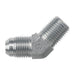 Steel, SAE J514 37° Flare Male BSPT 45° Elbow, 1/2" Male JIC x 3/8" Male BSPT 30°