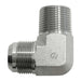 Stainless Steel, SAE J514 37° Flare Male BSPT 90° Elbow, 1-1/4" Male JIC x 1-1/4" Male BSPT 30°