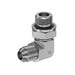 Stainless Steel, SAE J514 37° Flare Male BSPP Adjustable (Type H) Port 90° Elbow, 1/4" Male JIC x 1/2-14 Male BSPP Adjustable ORR