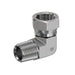 Steel, SAE J476 Pipe BSPP Swivel 90° Elbow, 1/8" Male NPTF 30° x 1/8-28 Female BSPP Swivel