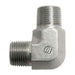 Stainless Steel, SAE J476 Pipe Male BSPT 90° Elbow, 3/8" Male NPTF 30° x 3/8" Male BSPT
