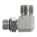 Steel, SAE J1926 Adjustable O-Ring Boss Male BSPP Line 90° Elbow, 7/8-14 Male Adjustable ORB x 3/8-19 Male BSPP 60°