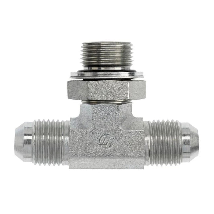 Steel, SAE J514 37° Flare Male BSPP Adjustable (Type H) Port Branch Tee, 1" Male JIC x 1" Male JIC x 1-11 Male BSPP Adjustable ORR