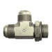 Steel, SAE J514 37° Flare Male BSPP Adjustable (Type H) Port Run Tee, 1/2" Male JIC x 1/2-14 Male BSPP Adjustable ORR x 1/2" Male JIC