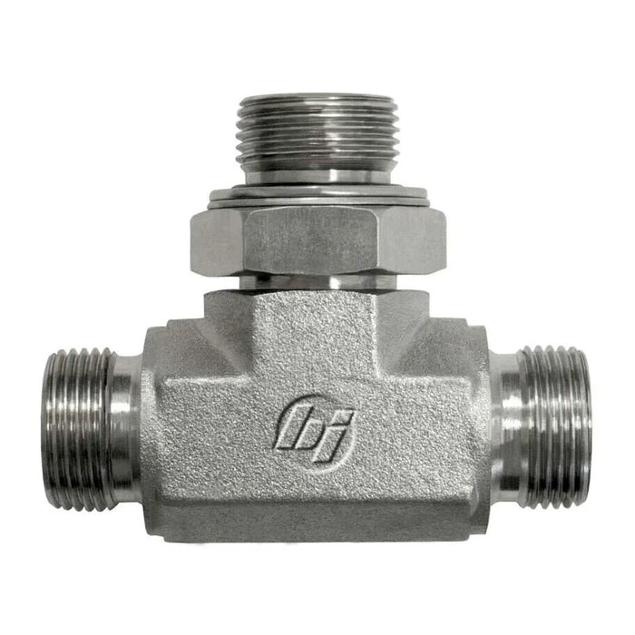 Stainless Steel, ISO 8434-6 60° Cone Male BSPP Adjustable (Type H) Port Branch Tee, 1-11 Male BSPP 60° x 1-11 Male BSPP 60° x 1-11 Male BSPP Adjustable ORR